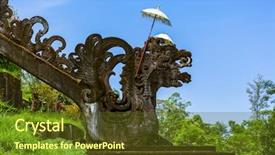  Presentation with bali temple - Amazing PPT theme having besakih temple - bali island indonesia backdrop and a tawny brown colored foreground