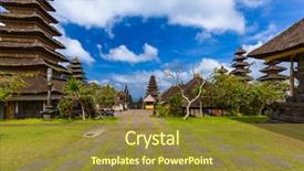  Presentation with bali temple - PPT layouts with besakih temple - bali island indonesia background and a tawny brown colored foreground