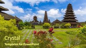  Presentation with bali culture - PPT layouts consisting of besakih temple - bali island indonesia background and a tawny brown colored foreground