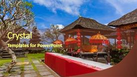  Presentation with bali temple - PPT layouts having besakih temple - bali island indonesia background and a tawny brown colored foreground