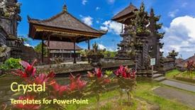  Presentation with history indonesia - PPT layouts featuring besakih temple - bali island indonesia background and a tawny brown colored foreground