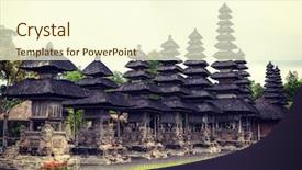  Presentation with hindu - Slide set featuring besakih temple in bali indonesia background and a cream colored foreground