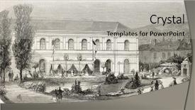  Presentation with photo journal - PPT layouts featuring besancon universal expo entrance france background and a  colored foreground