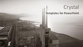  Presentation with power plant - Slides enhanced with besos-thermic-power-plant-aerial background and a light gray colored foreground