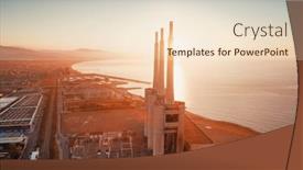  Presentation with power plant - Beautiful slide deck featuring besos-thermic-power-plant-aerial backdrop and a lemonade colored foreground