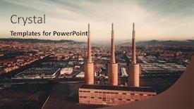  Presentation with power plant - Audience pleasing PPT theme consisting of besos-thermic-power-plant-aerial backdrop and a lemonade colored foreground