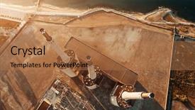  Presentation with power plant - Cool new PPT theme with besos thermic power plant straight backdrop and a coral colored foreground