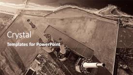  Presentation with power plant - Audience pleasing slide set consisting of besos-thermic-power-plant-straight backdrop and a coral colored foreground