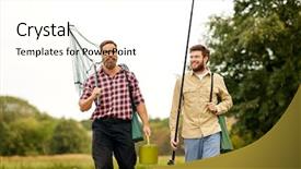  Presentation with fishing net - Audience pleasing slide set consisting of free best - leisure and people concept backdrop and a cream colored foreground