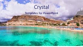  Presentation with grand opening cafe - Amazing presentation theme having best beaches of grand canary backdrop and a sky blue colored foreground