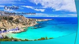  Presentation with best - PPT theme featuring best beaches of cyprus - konnos background and a light blue colored foreground