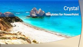  Presentation with petra - PPT theme having best beaches of cyprus - petra background and a teal colored foreground