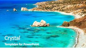  Presentation with petra - Slide set enhanced with best beaches of cyprus - petra background and a teal colored foreground