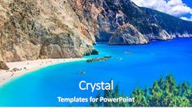  Presentation with best - Slide set featuring best beaches of greece - beautiful background and a teal colored foreground