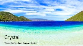  Presentation with best top honors awards recognition - Presentation consisting of best beaches of kefalonia - antisamos background and a  colored foreground