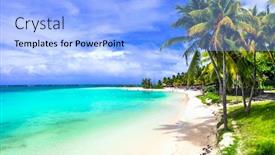  Presentation with paradise island - Colorful slide set enhanced with best-beaches-of-mauritius-island backdrop and a light blue colored foreground