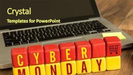  Presentation with cyber - Colorful slide deck enhanced with best come - cyber monday written backdrop and a tawny brown colored foreground