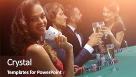  Presentation with black woman - Cool new theme with dishonesty - young brunette woman playing poker backdrop and a  colored foreground