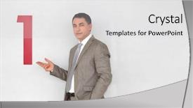  Presentation with number 45 - PPT layouts enhanced with best employee - successful businessman showing number one background and a light gray colored foreground