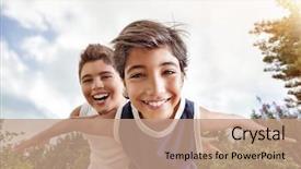  Presentation with happy birthday card brother - Theme enhanced with best friends - happy brothers having fun outdoors background and a coral colored foreground