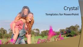  Presentation with teens - Amazing slide deck having best friends - happy smiling spring or summer backdrop and a light blue colored foreground