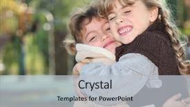  Presentation with close up of young girls - PPT layouts consisting of best friends - young girls hugging outside background and a light gray colored foreground