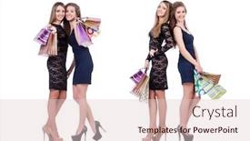  Presentation with best - Colorful slide set enhanced with best-friends-afte-shopping backdrop and a lemonade colored foreground