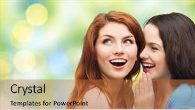  Presentation with green lights - Slide set featuring best friends best friends - friendship secrecy and people concept background and a red colored foreground