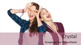  Presentation with teenage - Cool new presentation with best friends best friends - happy smiling pretty teenage girls backdrop and a coral colored foreground