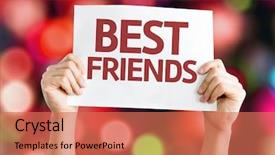  Presentation with my best friend - Cool new presentation with best friends card with colorful backdrop and a coral colored foreground