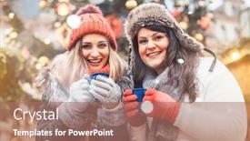  Presentation with mulled wine - PPT layouts enhanced with best-friends-enjoying-mulled-wine background and a coral colored foreground