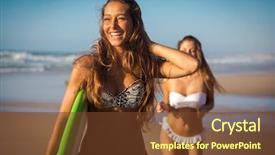  Presentation with best - Beautiful slide set featuring best friends enjoying the summer backdrop and a  colored foreground