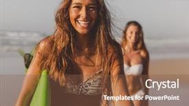  Presentation with my best friend - Beautiful theme featuring best friends enjoying the summer backdrop and a  colored foreground