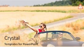  Presentation with my best friend - Presentation theme featuring best friends having summer joyride background and a lemonade colored foreground