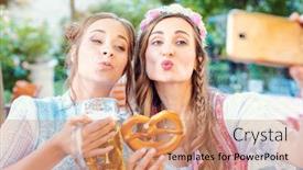  Presentation with best - Presentation enhanced with best-friends-in-bavarian-tracht background and a coral colored foreground