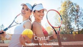  Presentation with court - Theme featuring best-friends-of-the-tennis background and a coral colored foreground