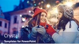  Presentation with christmas best wishes - Beautiful slides featuring best-friends-on-a-traditional backdrop and a navy blue colored foreground