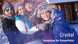  Presentation with my best friend - Slides featuring best friends spend winter holidays background and a ocean colored foreground