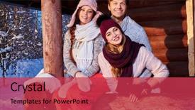  Presentation with best - Cool new PPT theme with best friends spend winter holidays backdrop and a  colored foreground