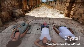  Presentation with resting place - Beautiful slide deck featuring best-friends-spending-day backdrop and a gray colored foreground