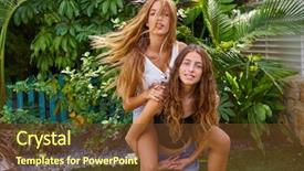  Presentation with teen girls - Theme consisting of best friends teen girls piggyback background and a tawny brown colored foreground