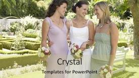  Presentation with two people holding hands - Amazing presentation theme having best friends wedding - bride with two women backdrop and a yellow colored foreground