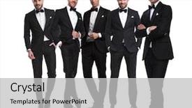  Presentation with leader - PPT theme featuring best friends wedding - happy group leader of grooms background and a light gray colored foreground