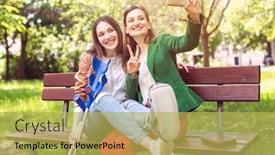  Presentation with broken leg - Audience pleasing presentation theme consisting of best-friends-with-one-having backdrop and a yellow colored foreground