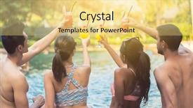  Presentation with swimming pool - PPT theme with best hotel - high-angle view of two young background and a blonde colored foreground