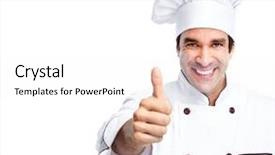  Presentation with isolated paw prints over white - Cool new presentation theme with best hotel - smiling chef isolated over white backdrop and a white colored foreground