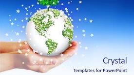  Presentation with internet - Cool new theme with best internet concept globe glowing backdrop and a sky blue colored foreground