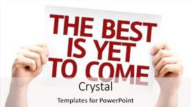  Presentation with best - Slide set consisting of best is yet to come background and a sky blue colored foreground