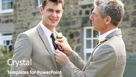  Presentation with bride and groom at wedding - Amazing presentation design having best man and groom backdrop and a gray colored foreground