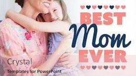  Presentation with mom - Beautiful slide set featuring best mom ever against little girl with her mother on sofa backdrop and a lemonade colored foreground